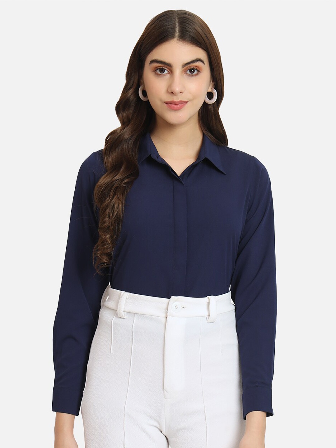 

ALL WAYS YOU Standard Regular Fit Formal Shirt, Navy blue