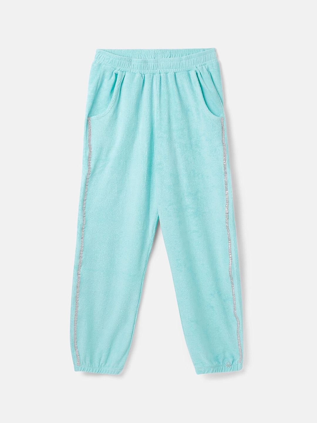 United Colors of Benetton Girls Cotton Slip-On Joggers, Blue