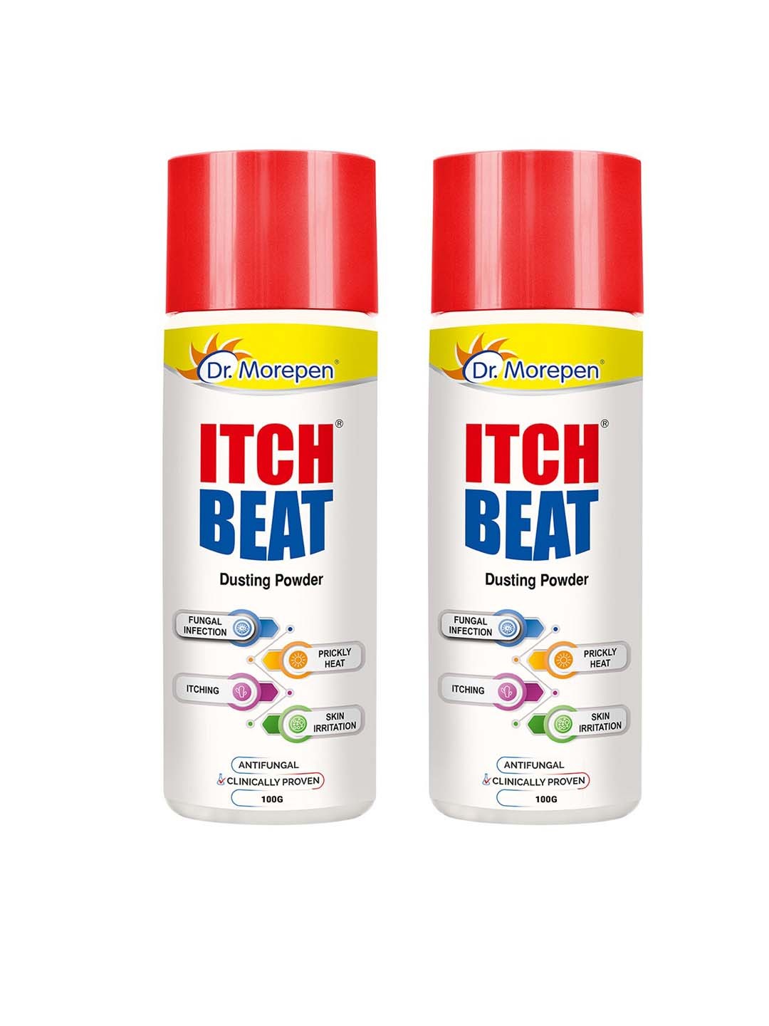 

Dr. Morepen Set of 2 Itch Beat Antifungal Dusting Powder - 100 gm Each, White
