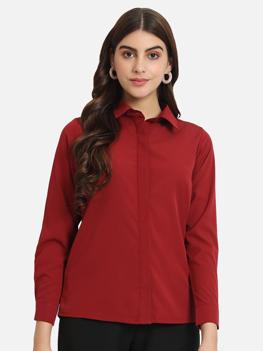 

BAESD Standard Opaque Formal Shirt, Red