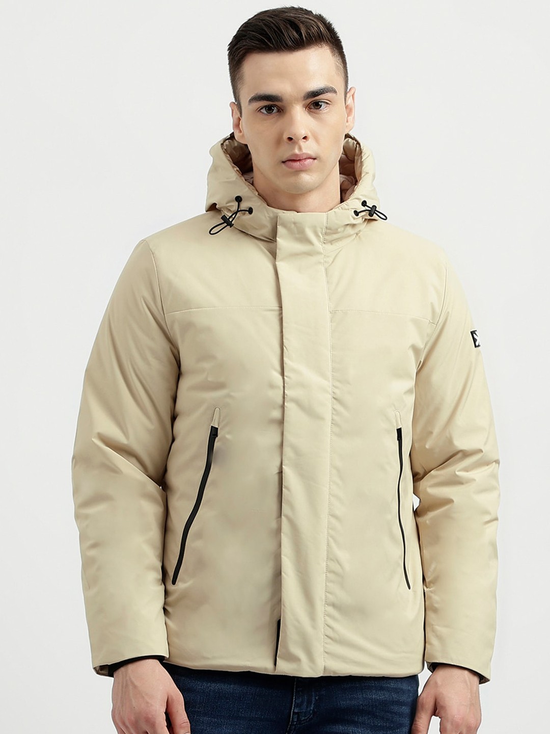 

United Colors of Benetton Mock Collar Water Resistant Tailored Jacket, Beige