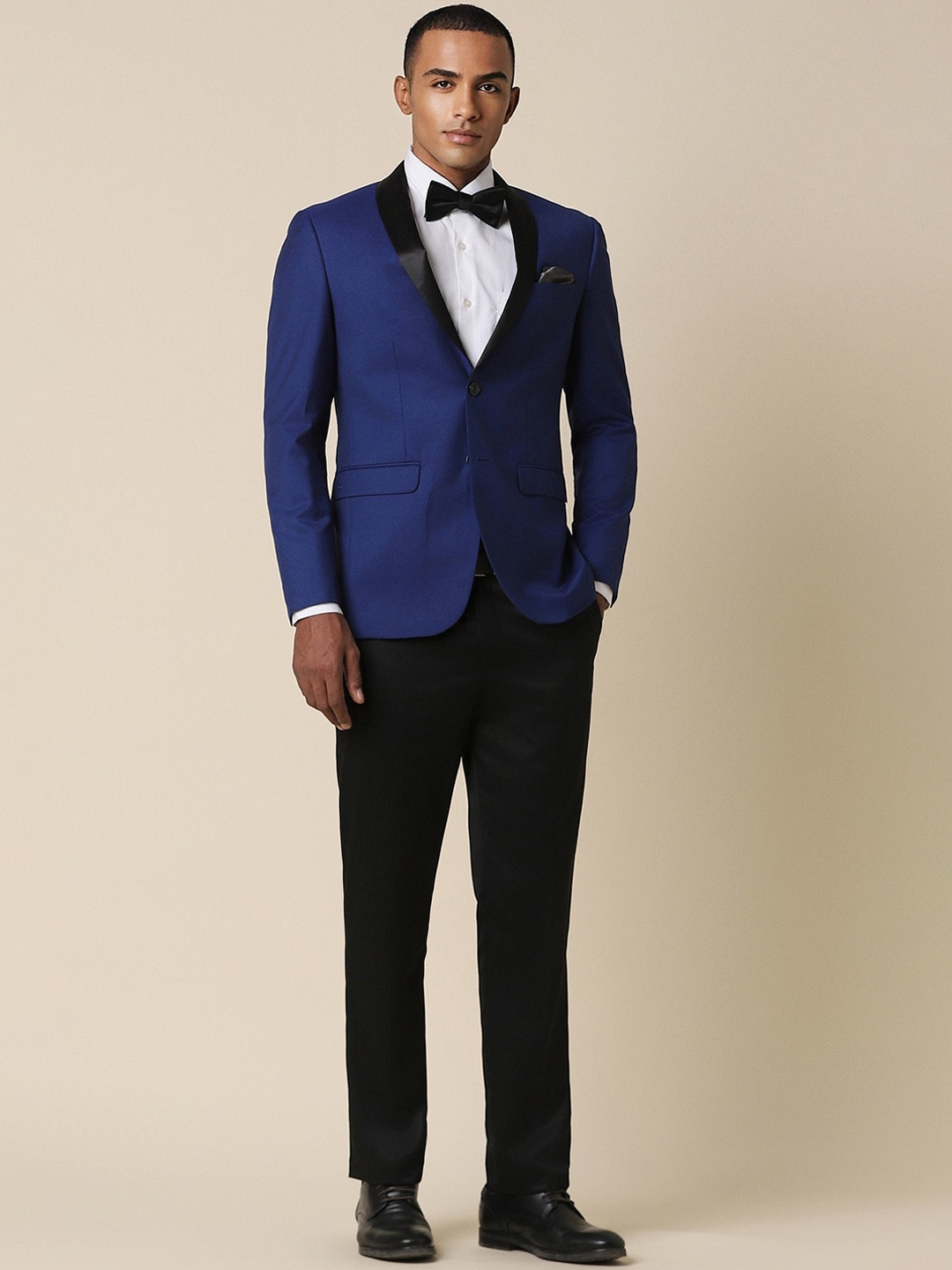 

Allen Solly Single-Breasted Slim-Fit 3-Piece Formal Suit, Navy blue