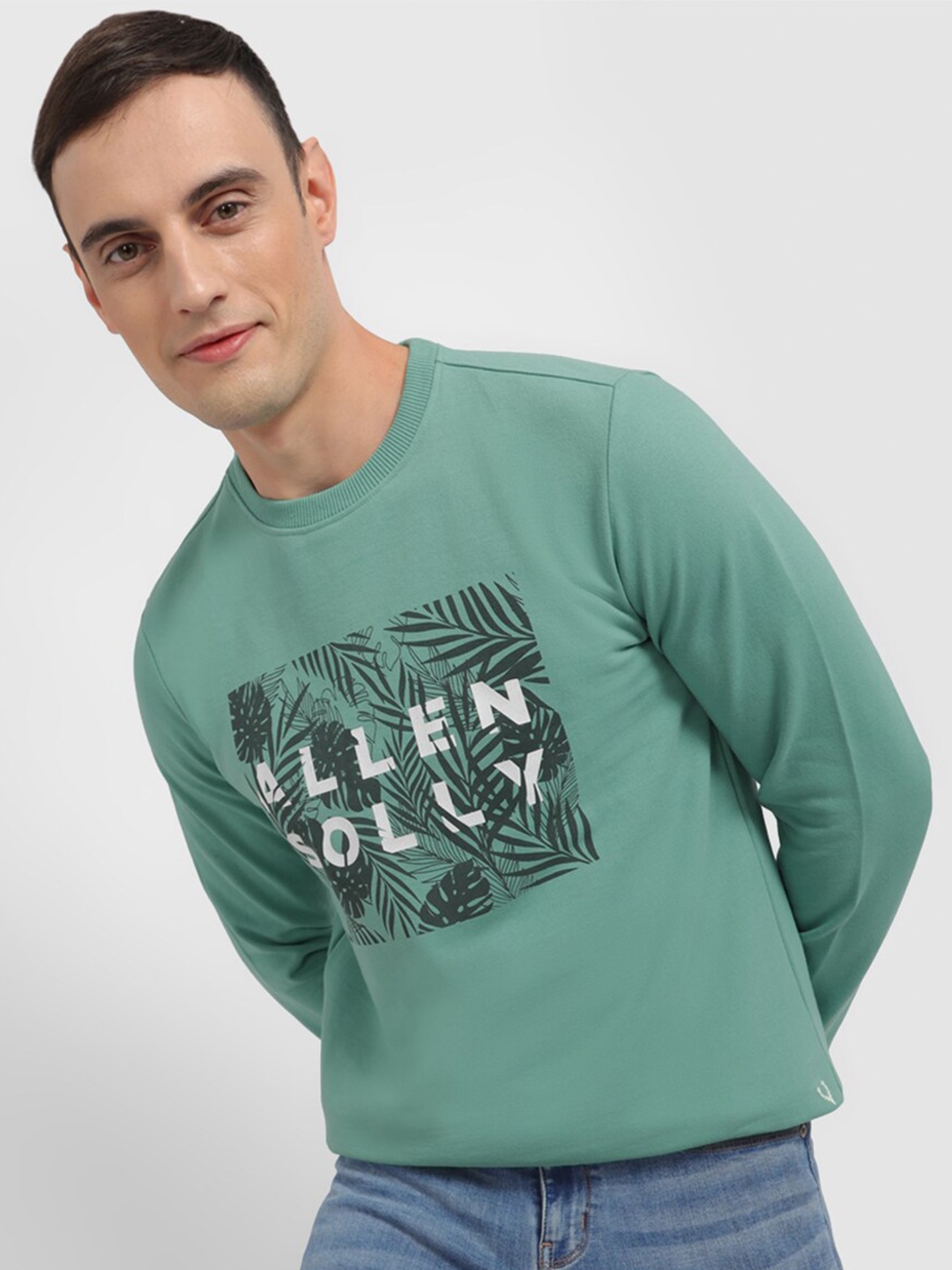 

Allen Solly Typography Printed Pullover, Green