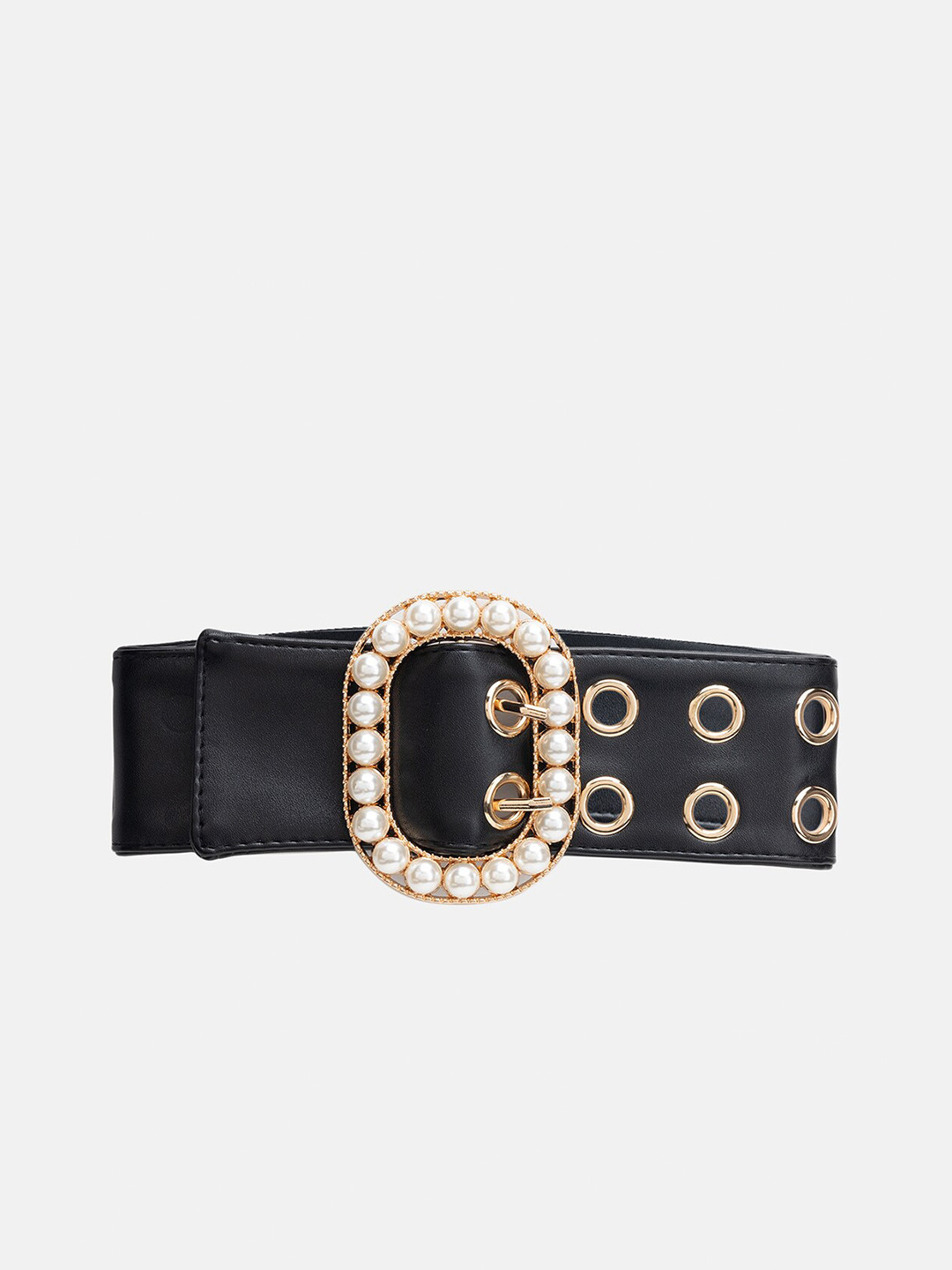

Kazo Women PU Embellished Belt, Black