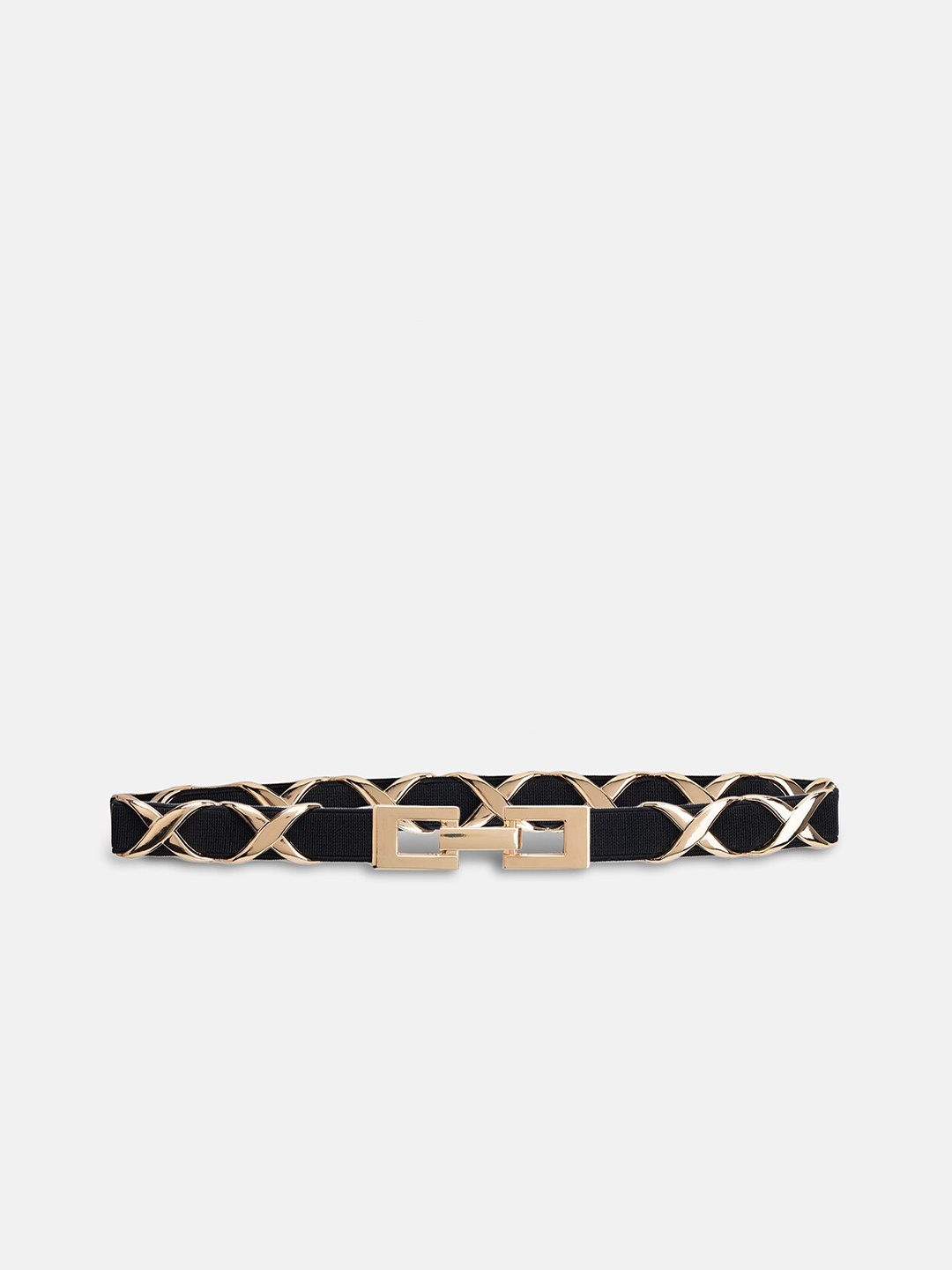 

Kazo Women Textured Slim Belt, Black
