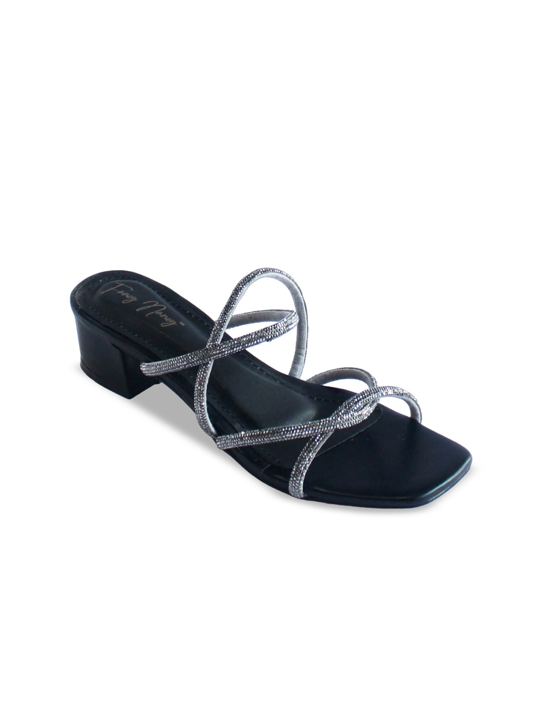 

Dapper Feet-Fancy Nancy Embellished Party Block Heels, Black