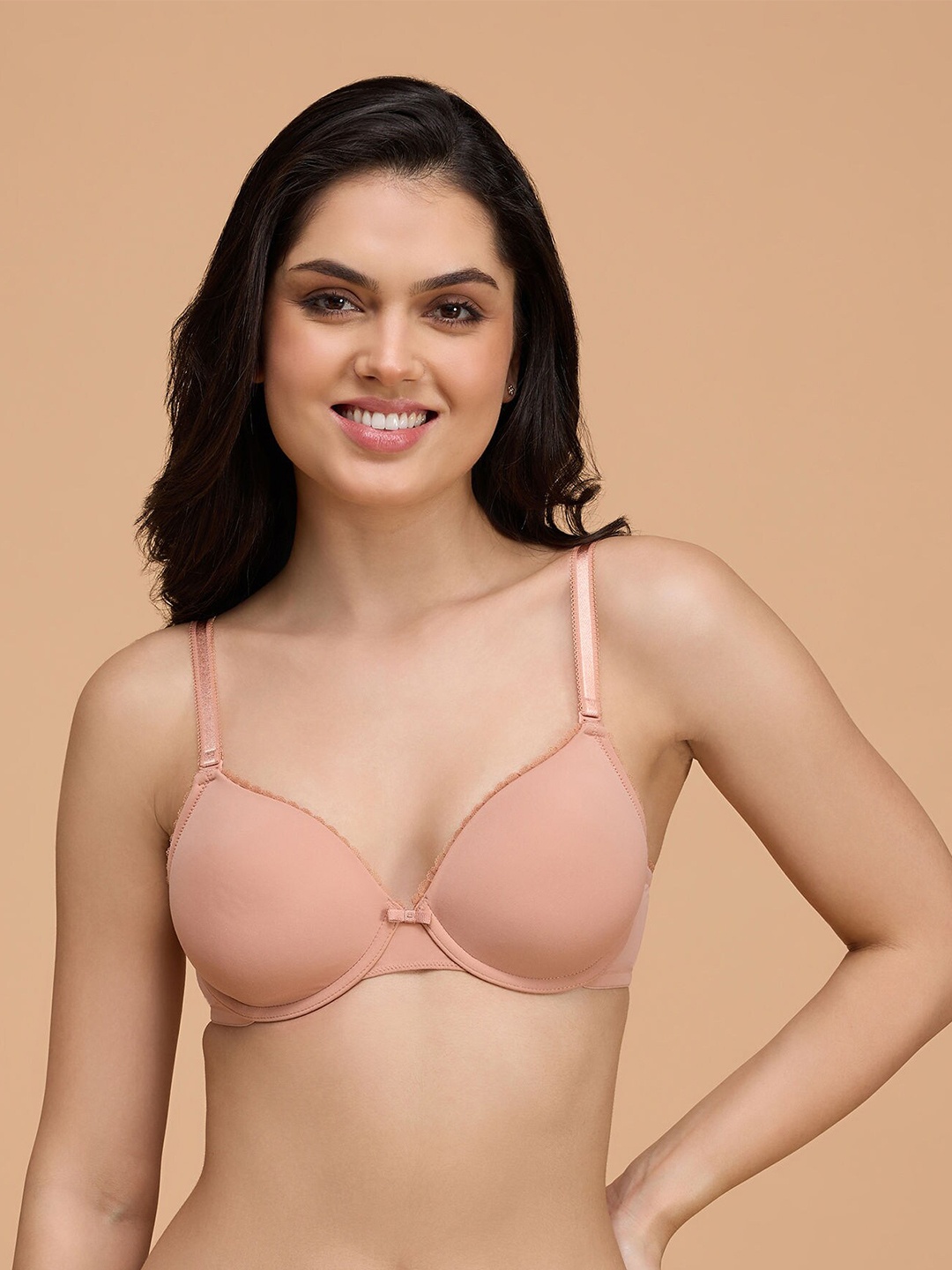 

Nykd Women The Sweetheart Neckline Wired Bra -Clay (NYB291), Taupe