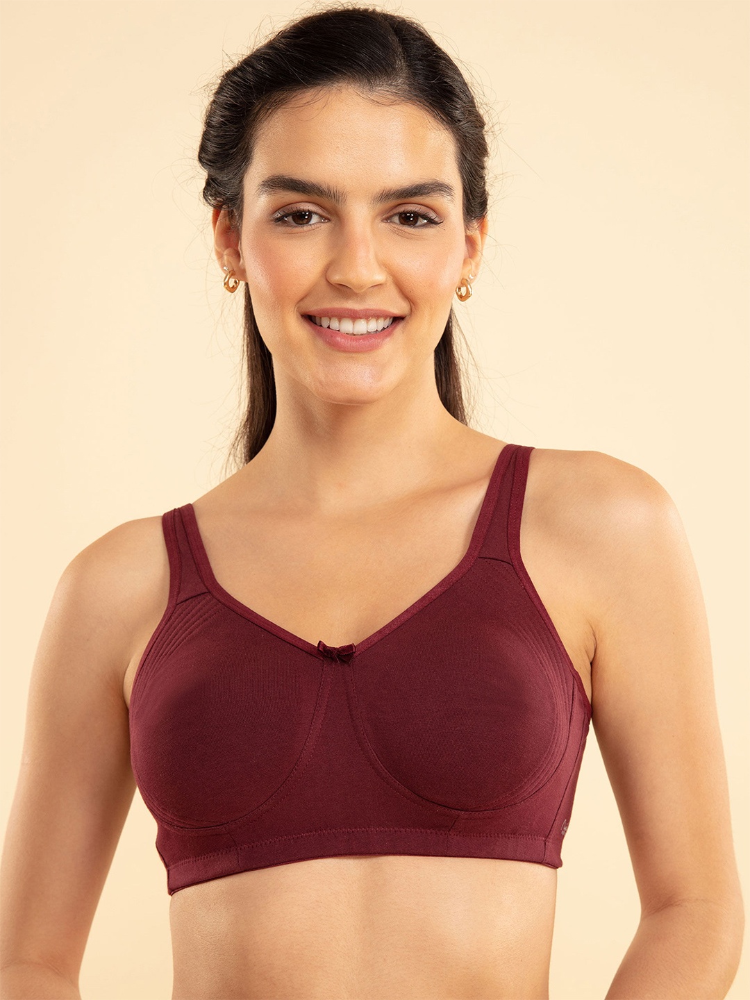 

Nykd By Nykaa Encircled with love Cotton Shape & Support Non Padded Non Wired NYB169, Maroon