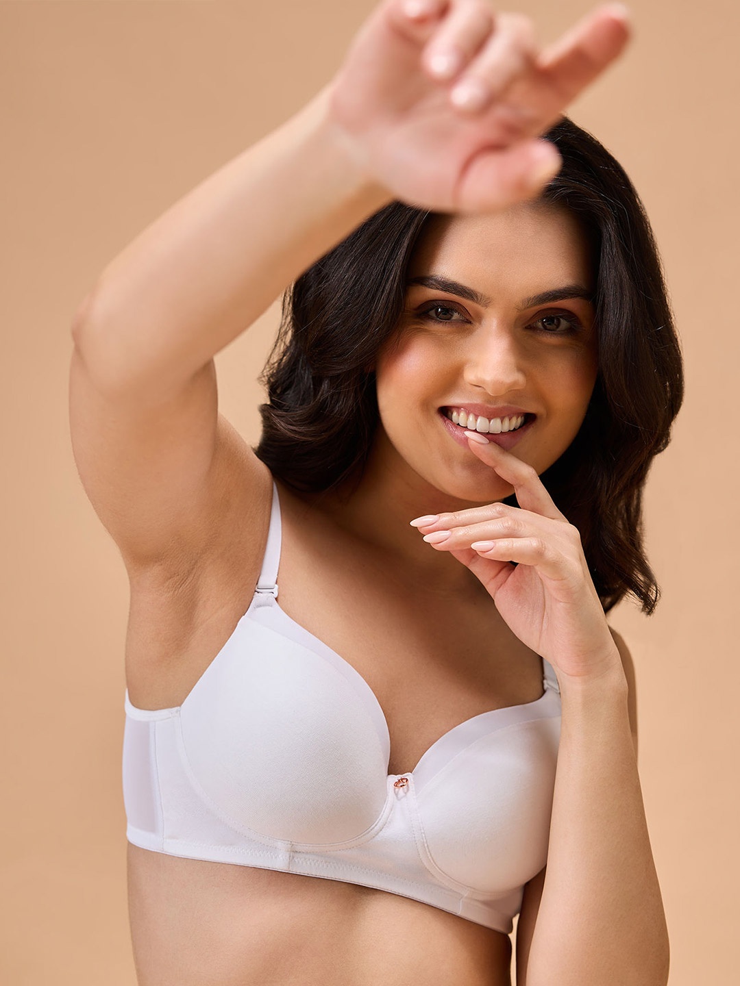 

Nykd By Nykaa Iconic Cotton Low Back Padded Non-Wired 3/4th Coverage T-shirt Bra NYB252, White