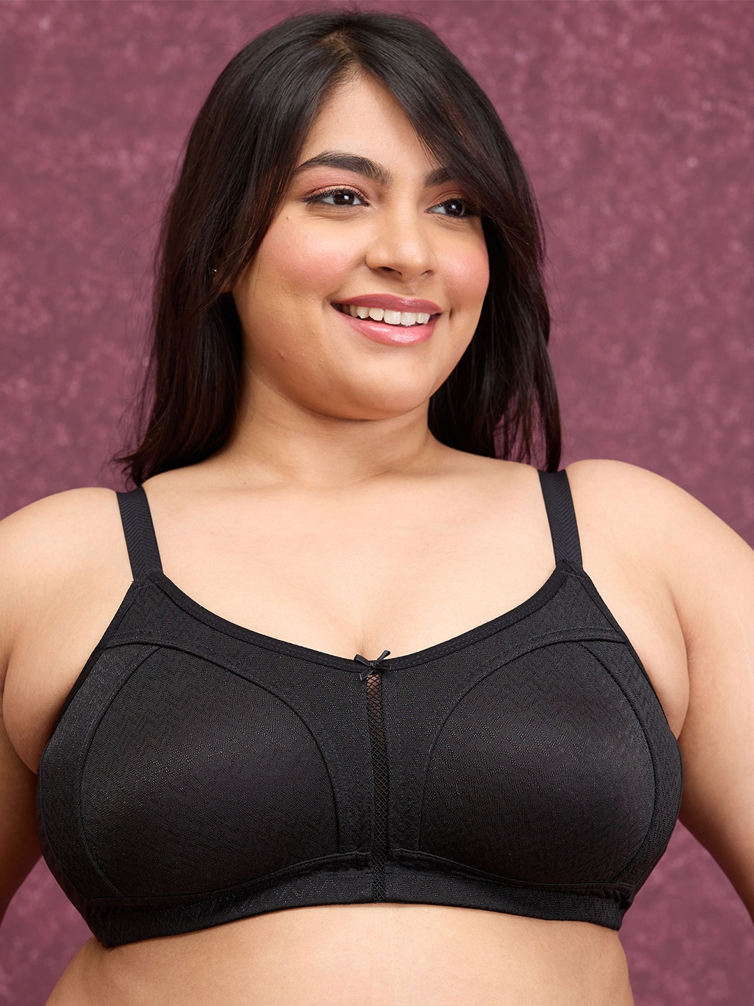 

Nykd Women Luxe Jacquard M-frame Bra -Black (NYB232)
