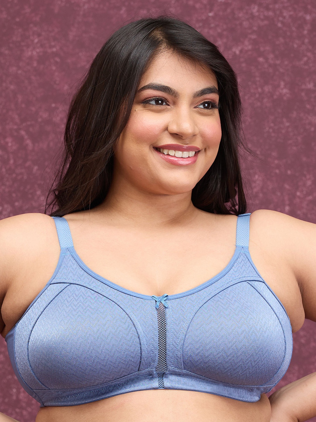 

Nykd Women Luxe Jacquard M-frame Bra -Blue (NYB232)