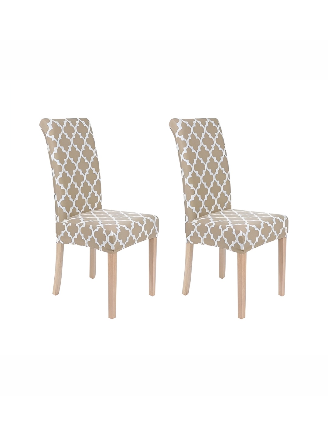 

TONY STARK Beige & White Printed Comfortable Chair Cover