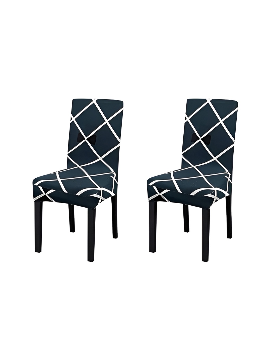 

TONY STARK Blue & White 2 Pieces Printed Comfortable Chair Covers