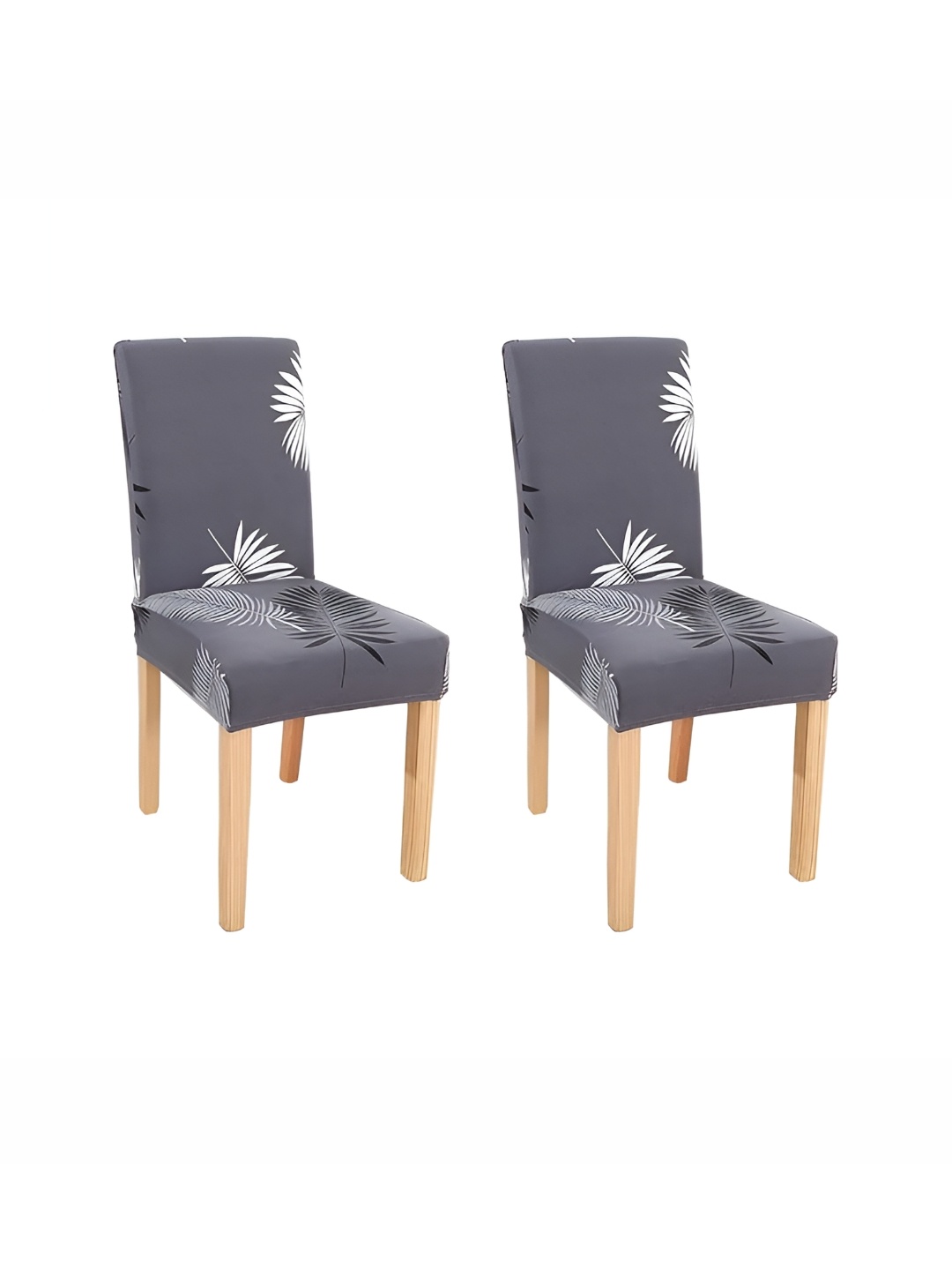 

TONY STARK Grey & White 2 Pieces Floral Printed Comfortable Chair Covers