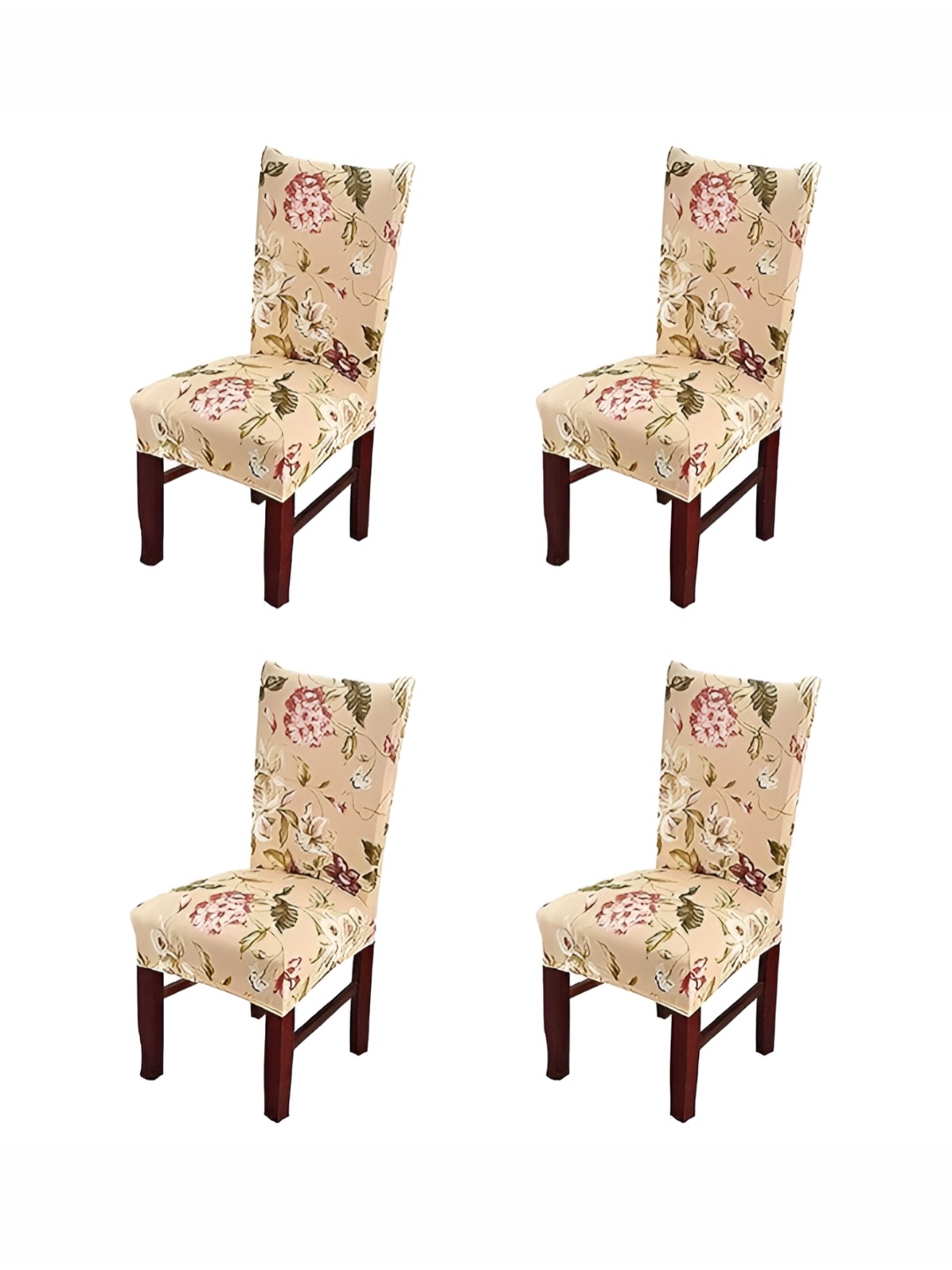 

Tony Stark Beige & White 4 Pieces Printed Floral Comfortable Chair Cover