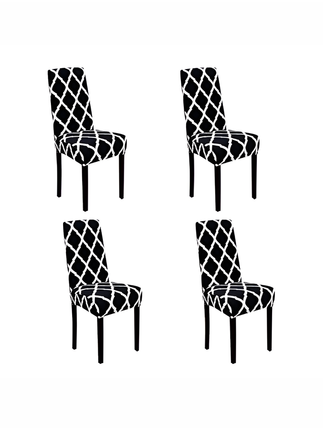 

TONY STARK Black & White 4 Pieces Printed Chair Covers