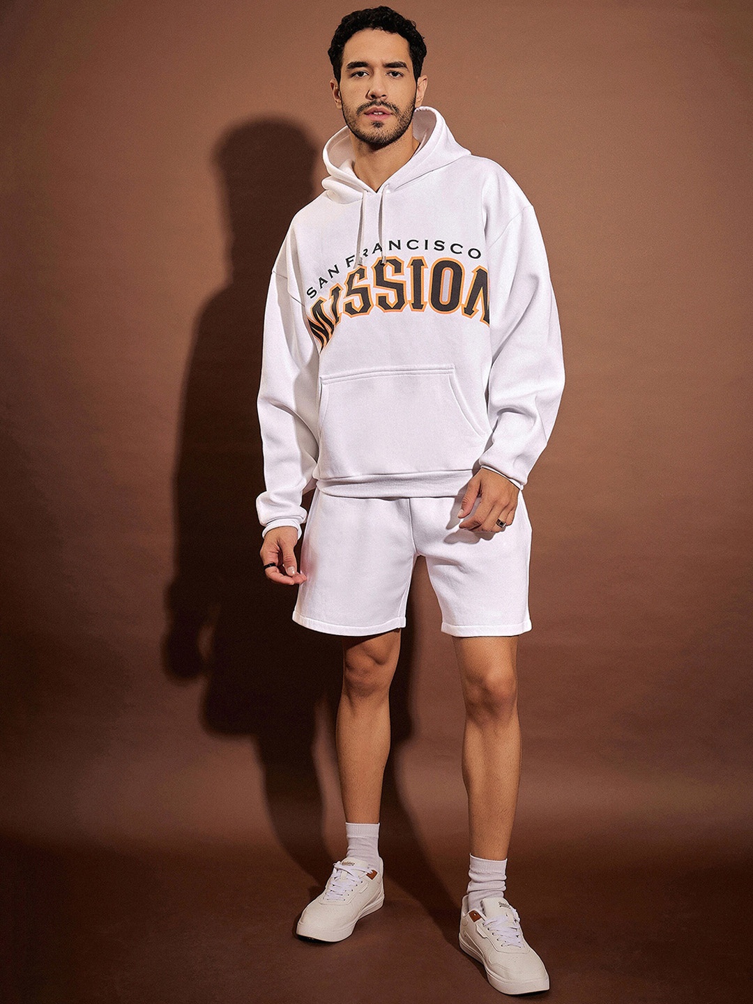 

MASCLN SASSAFRAS White San Francisco Printed Sweatshirt & Shorts Co-Ords