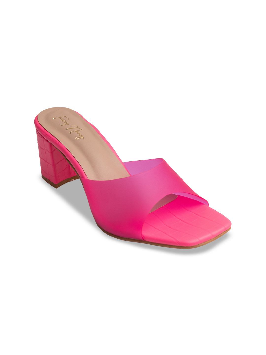 

Dapper Feet-Fancy Nancy Open Toe Block Heels, Pink