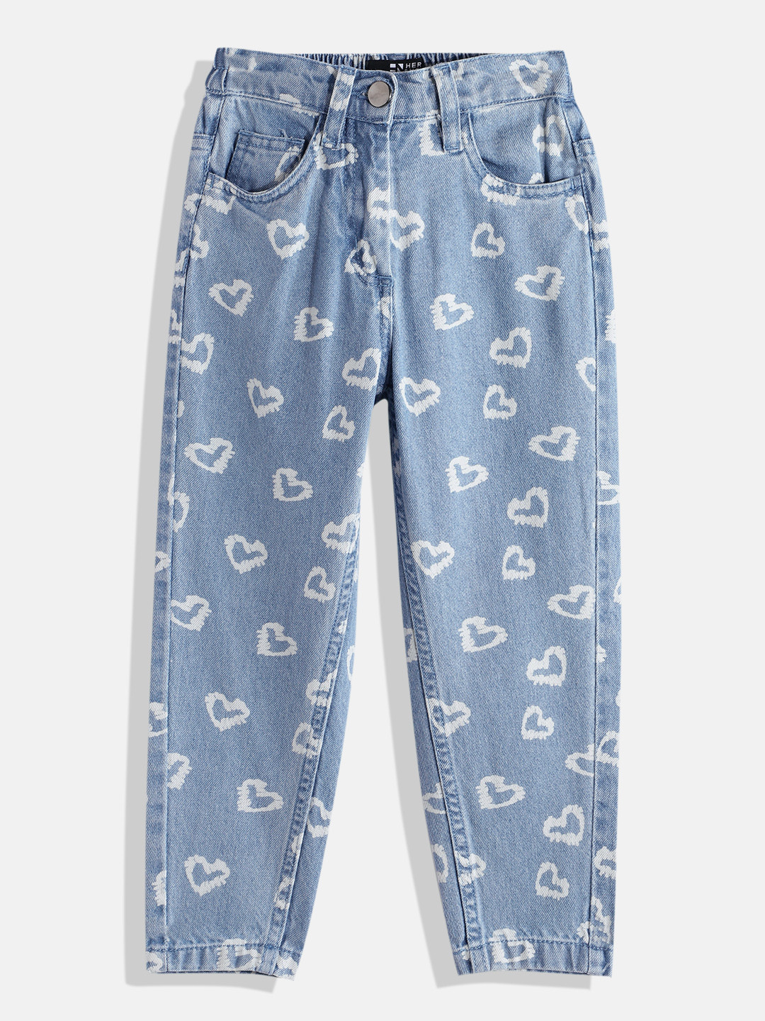 

HERE&NOW Girls Regular Fit Mid-Rise Jeans, Blue