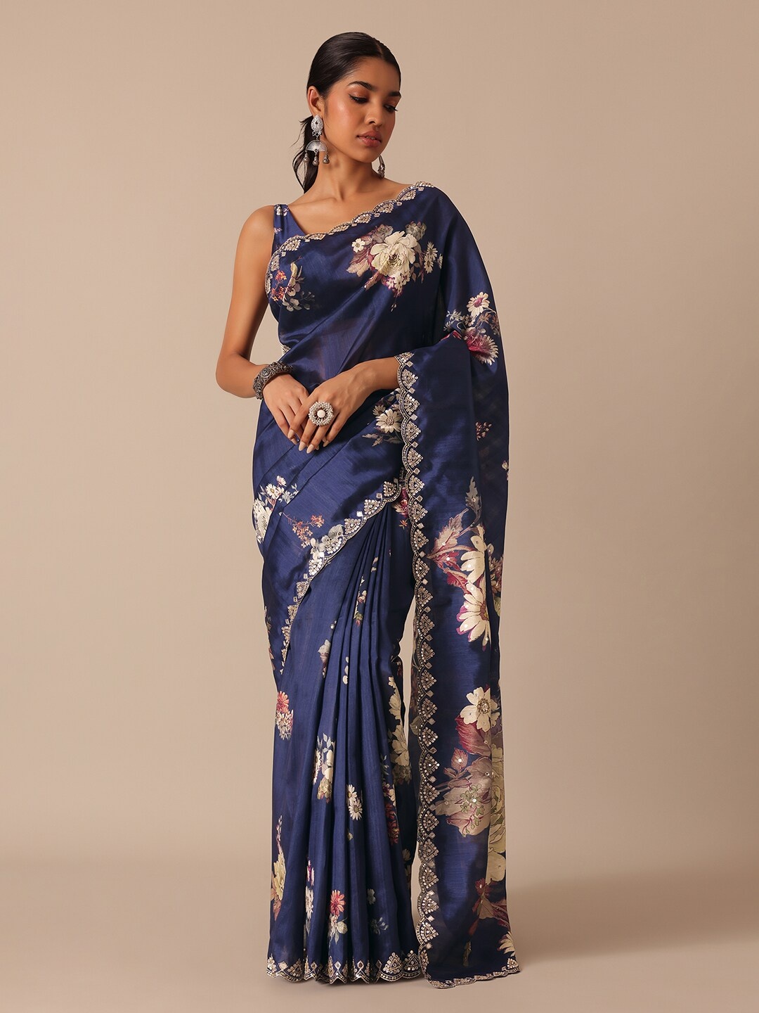 

KALKI Fashion Floral Printed Saree, Blue