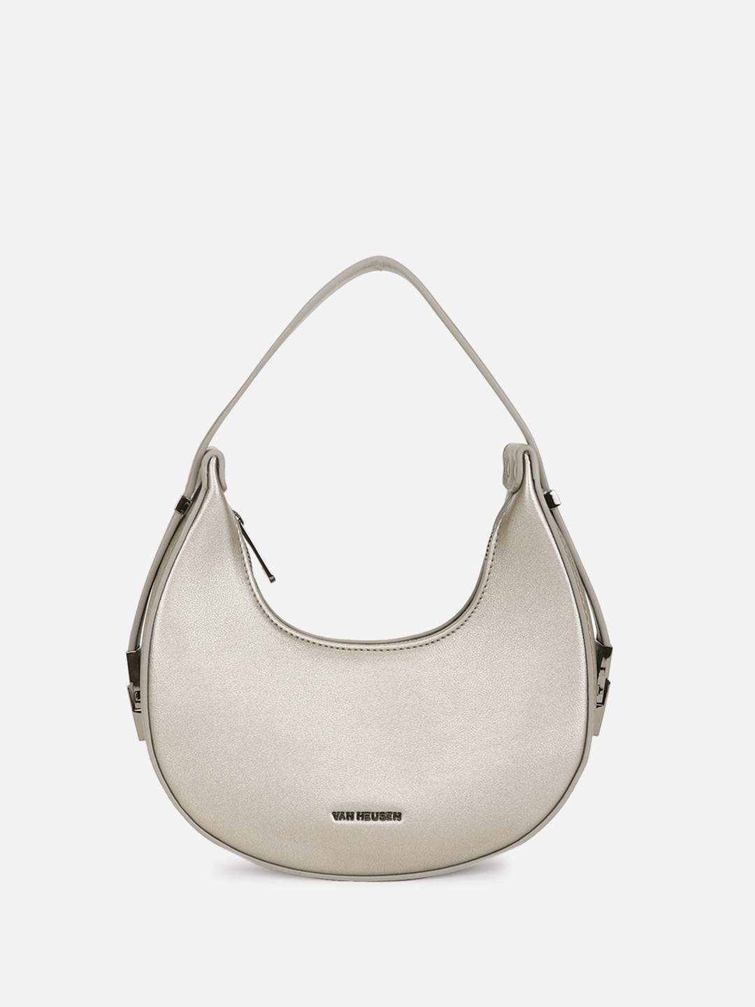 

Van Heusen Woman Textured Leather Hobo Bag, Silver