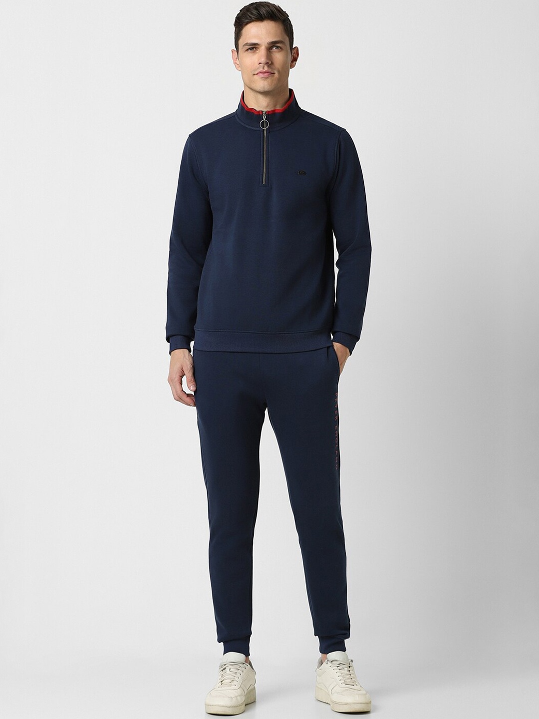 

Peter England Mock Collar Mid-Rise Tracksuit, Navy blue