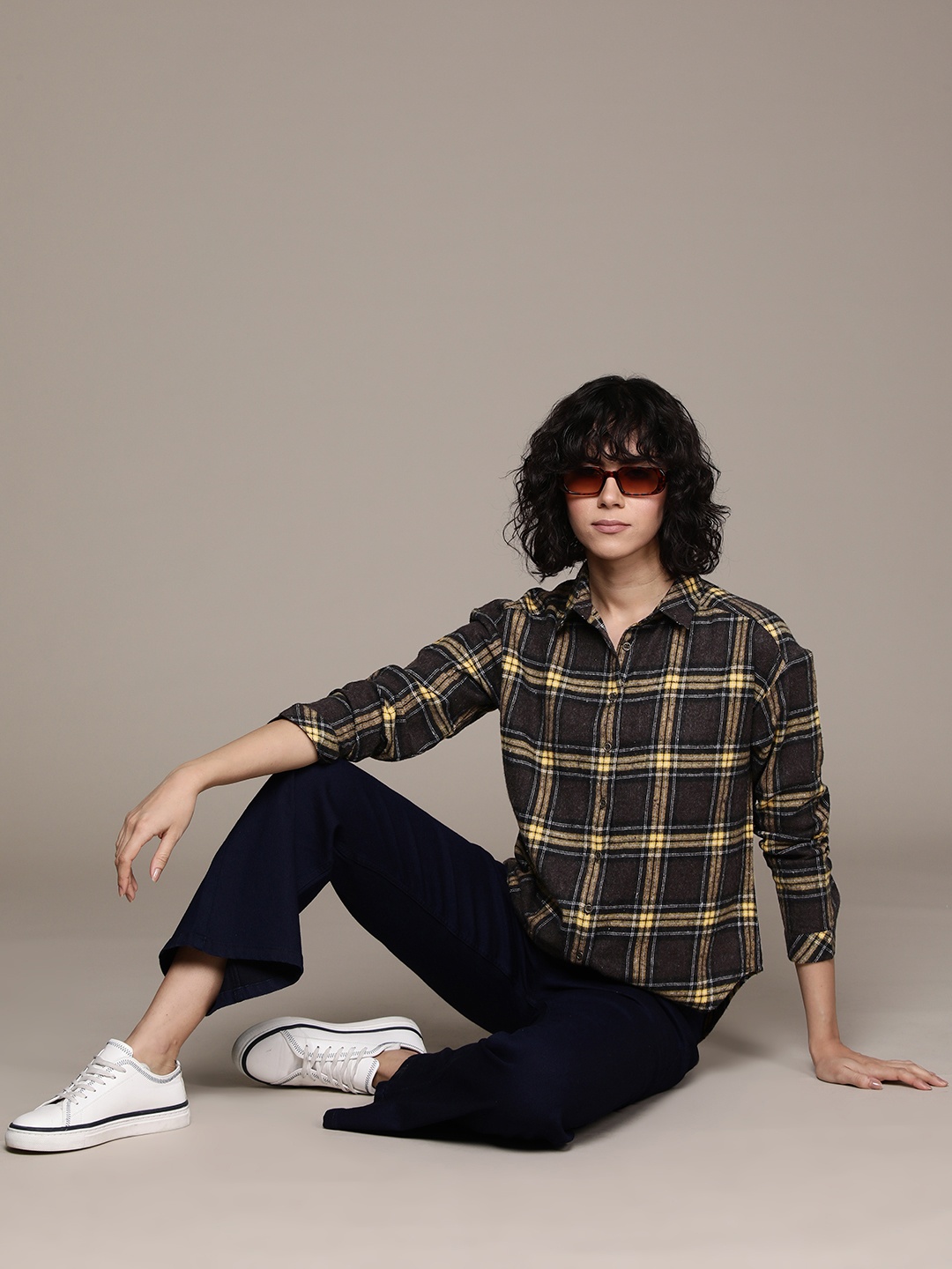 

Roadster Women Tartan Checked Cotton Casual Shirt, Yellow