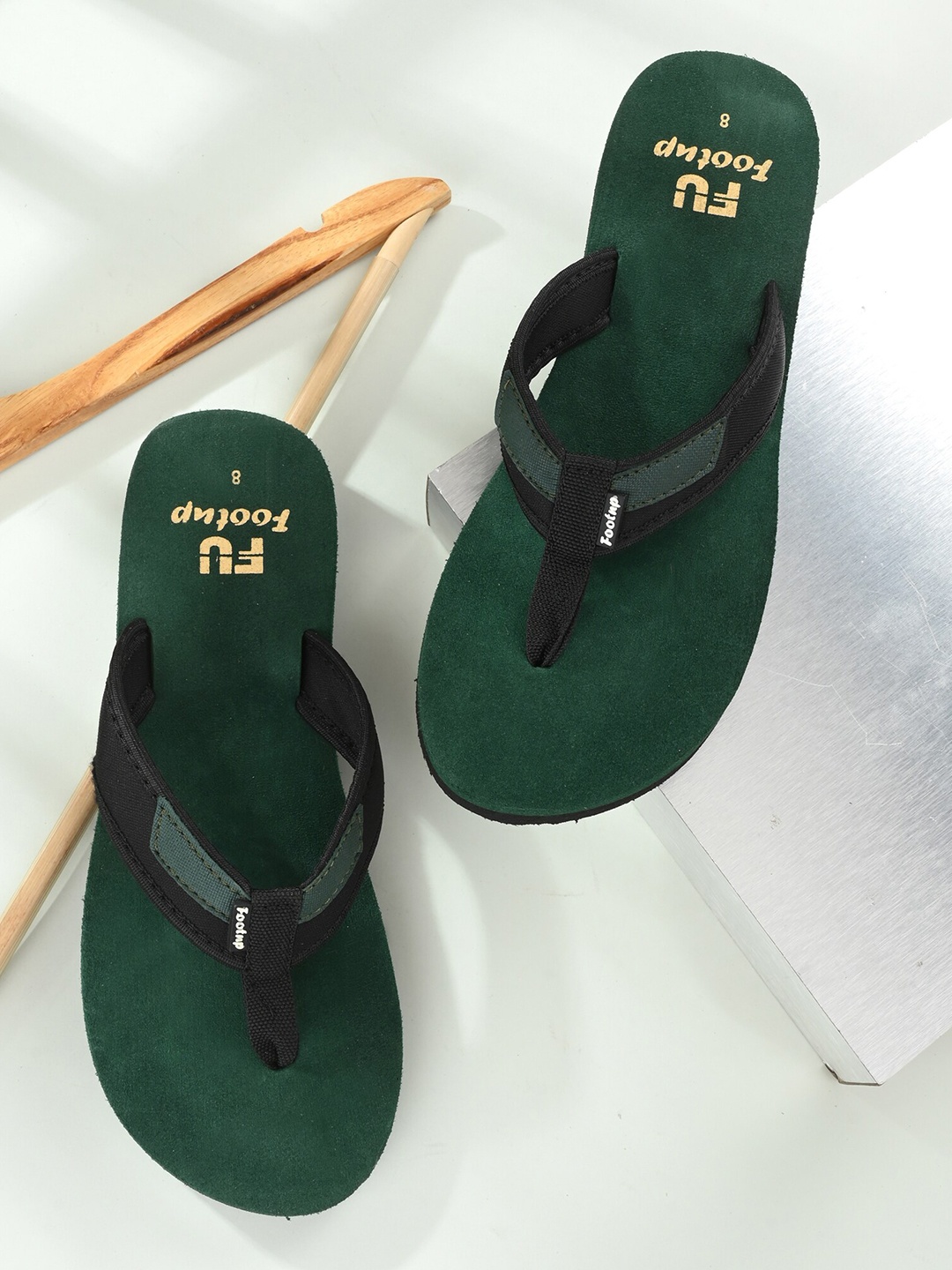 

FOOTUP Men Slip-On Thong Flip-Flops, Green