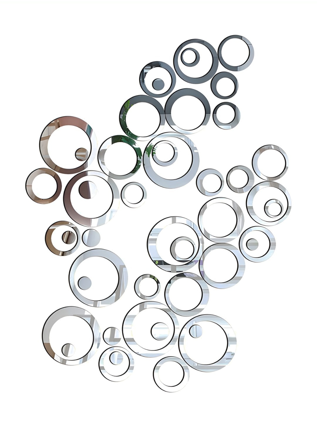 

Wall1ders Silver 30 Pieces Mirror Wall Stickers