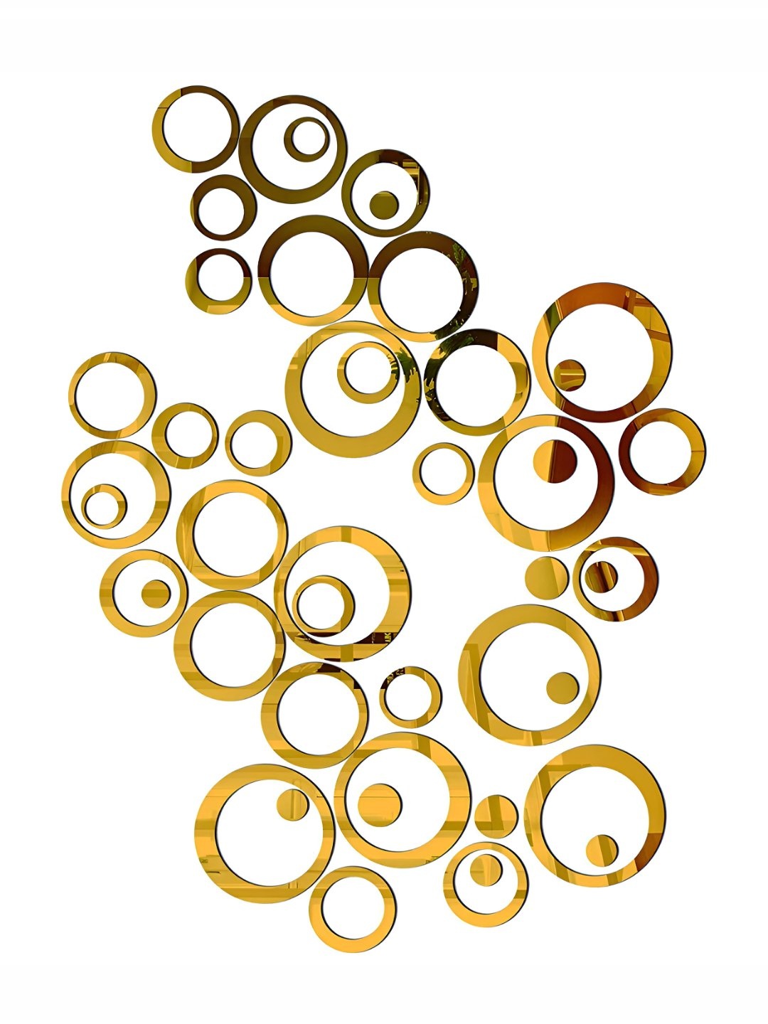

Wall1ders Gold Toned 30 Pieces Mirror Wall Stickers