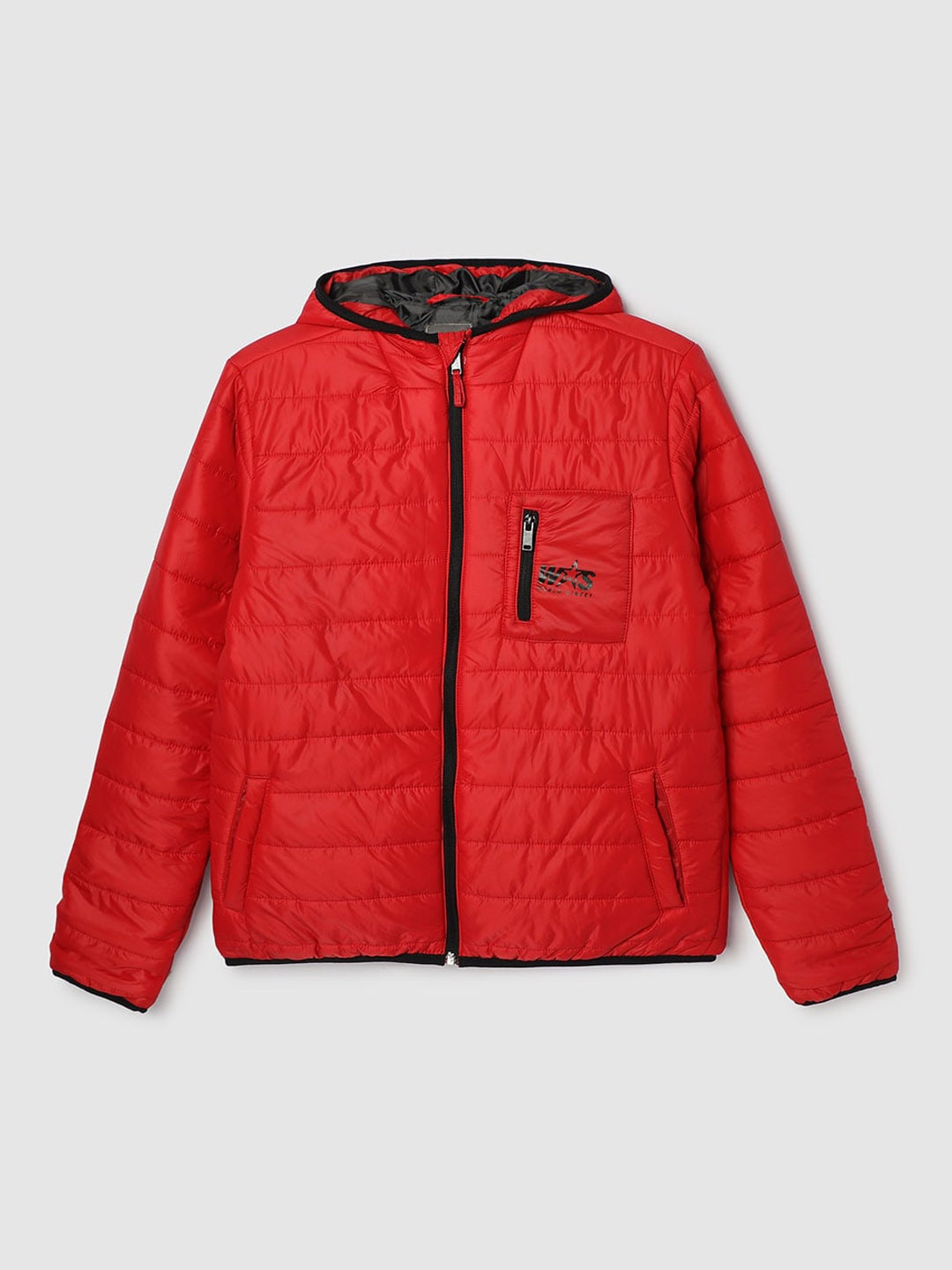 

max Boys Hooded Quilted Jacket, Red