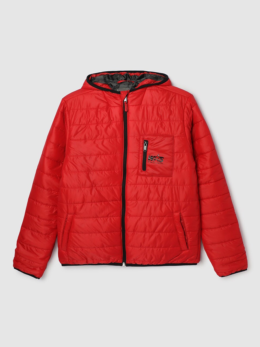 

max Boys Hooded Quilted Jacket, Red