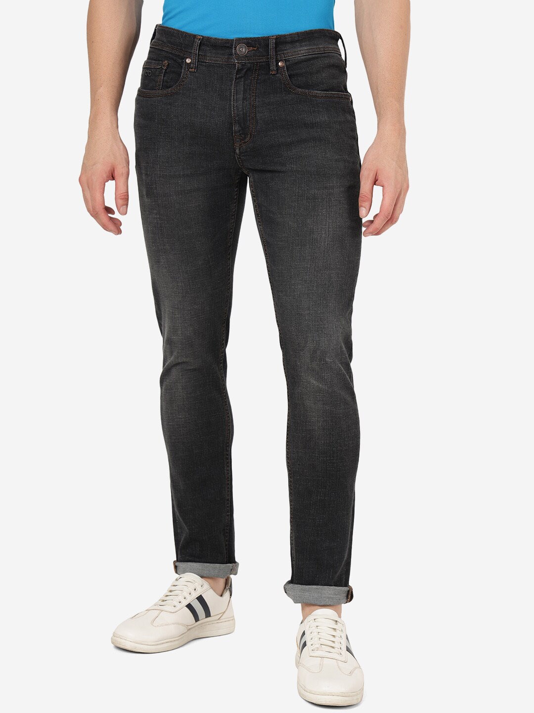 

JADE BLUE Men Slim Fit Light Fade Clean Look Stretchable Jeans, Grey