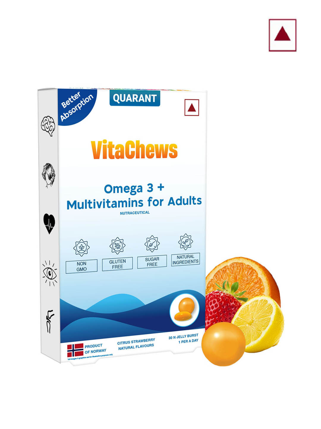 

QUARANT VitaChews Omega 3 + Multivitamins - 30 Gummies, Multi