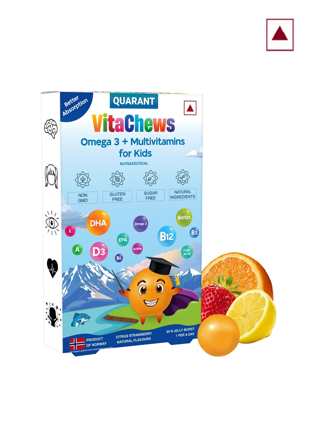 

QUARANT Kids VitaChews Omega 3 + Multivitamins - 30 Gummies, Multi