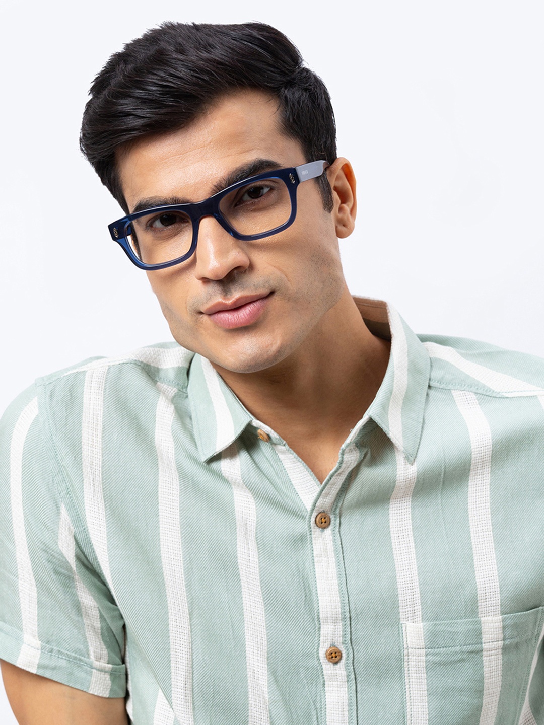 

Shisen Fox GAZO SAPPHIRE Unisex Eyeglass 52, Blue