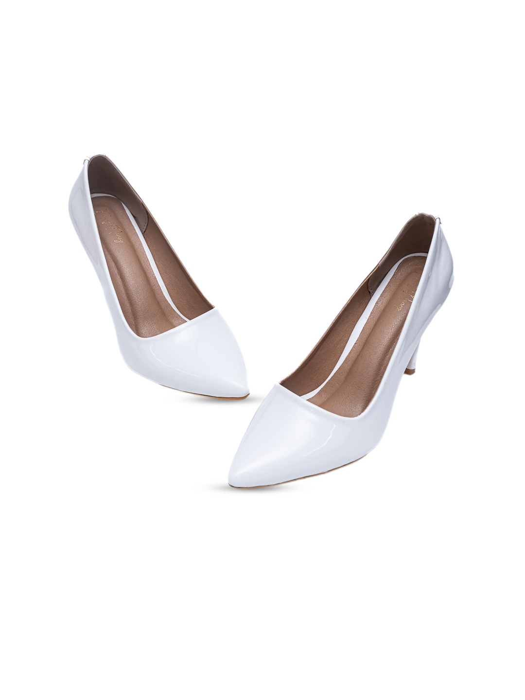 

Dapper Feet-Fancy Nancy Pointed Toe Slim Pumps, White