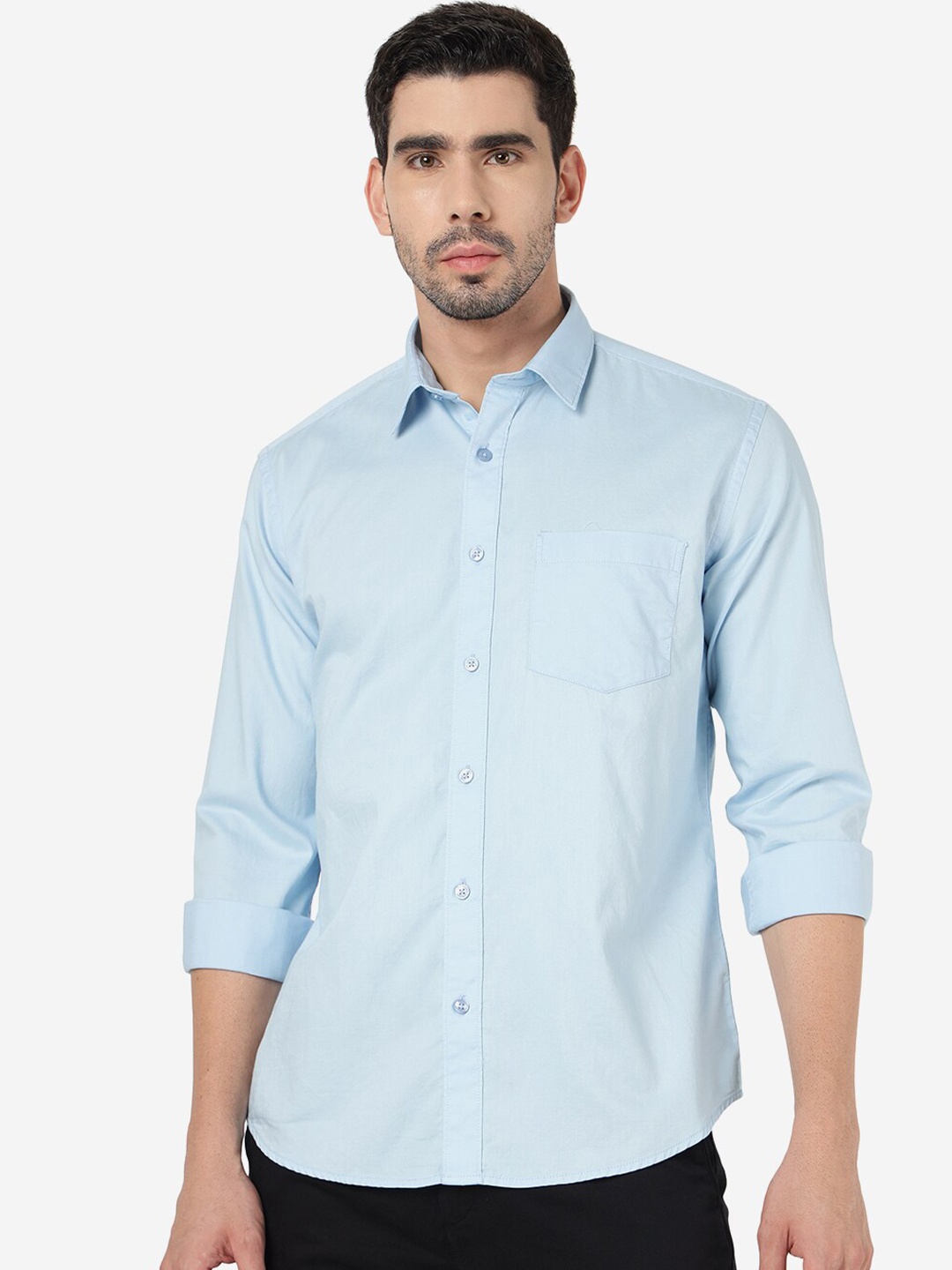 

Greenfibre Cotton Opaque Casual Shirt, Blue