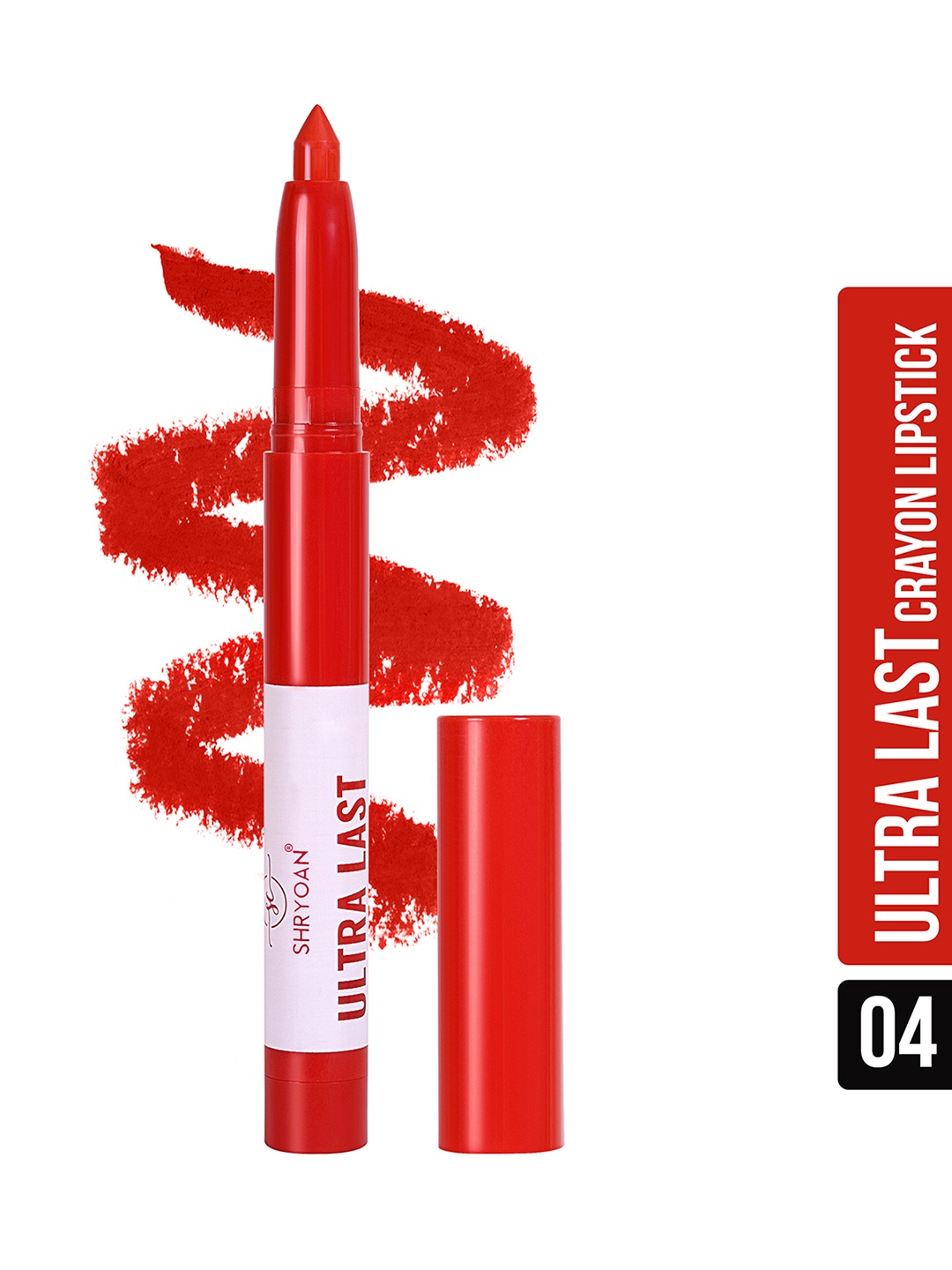 

SHRYOAN Ultra Last Long Lasting Matte Crayon Lipstick - 3.5g - SH04, Red