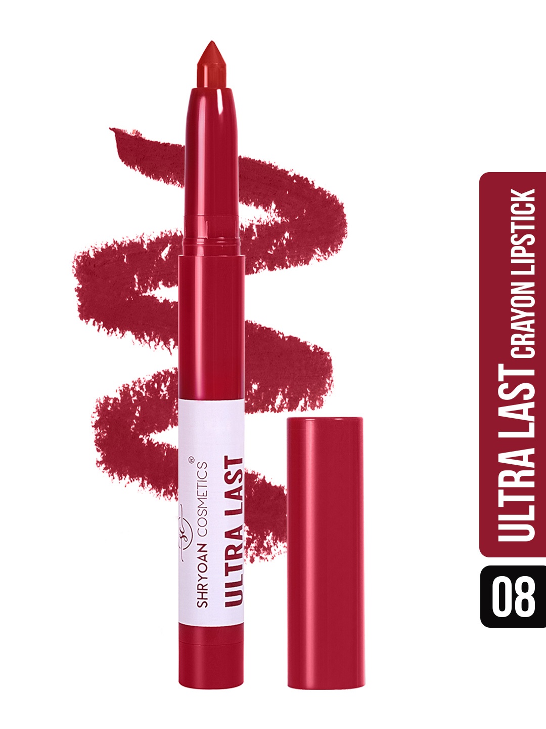 

SHRYOAN Ultra Last Crayon Matte Lipstick - 3.5g - 08, Burgundy