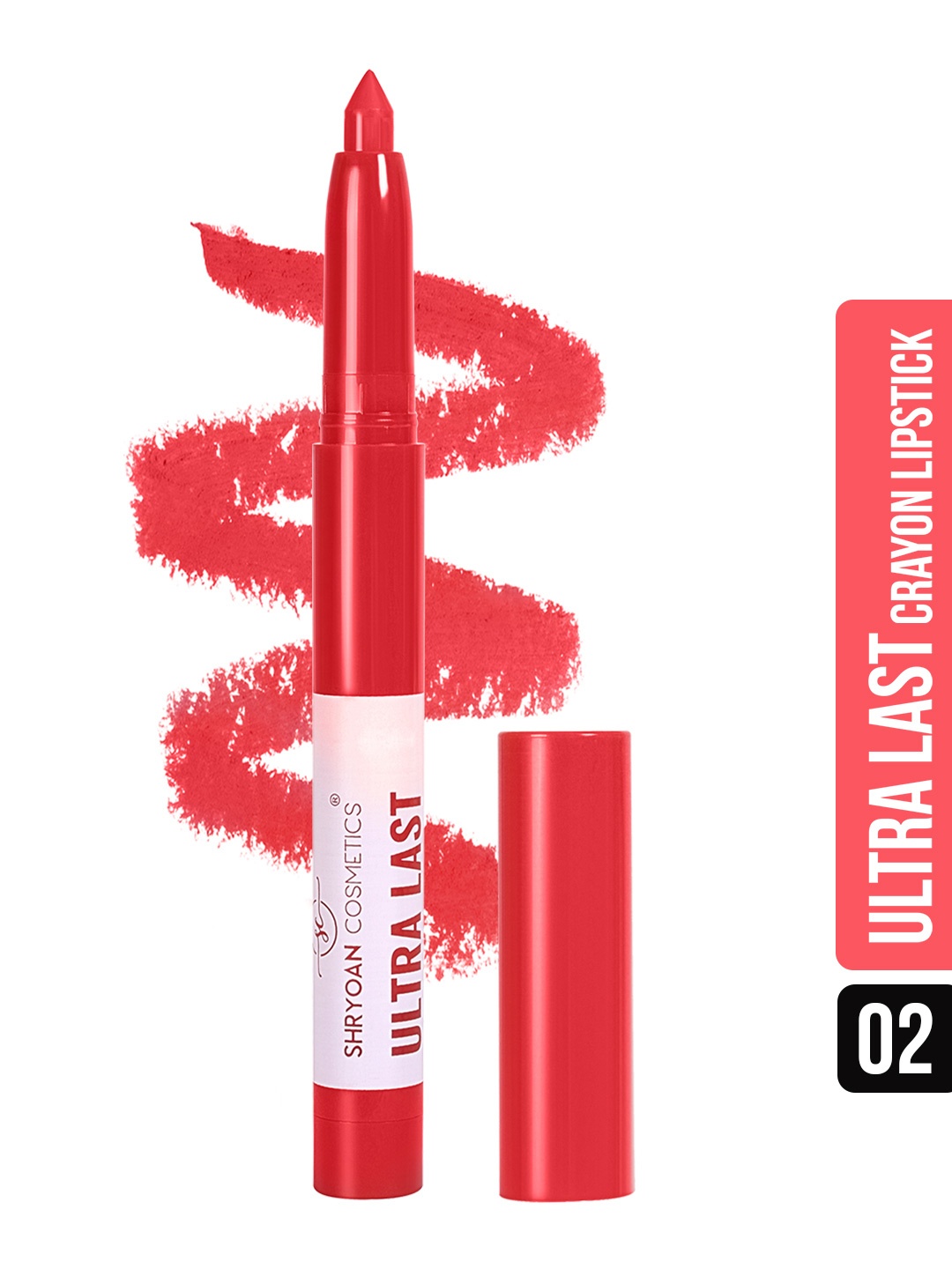 

SHRYOAN Ultra Last Long Lasting Matte Crayon Lipstick - 3.5g - SH02, Red