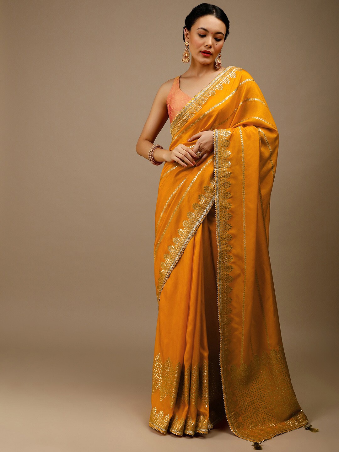 

KALKI Fashion Floral Woven Design Saree, Yellow