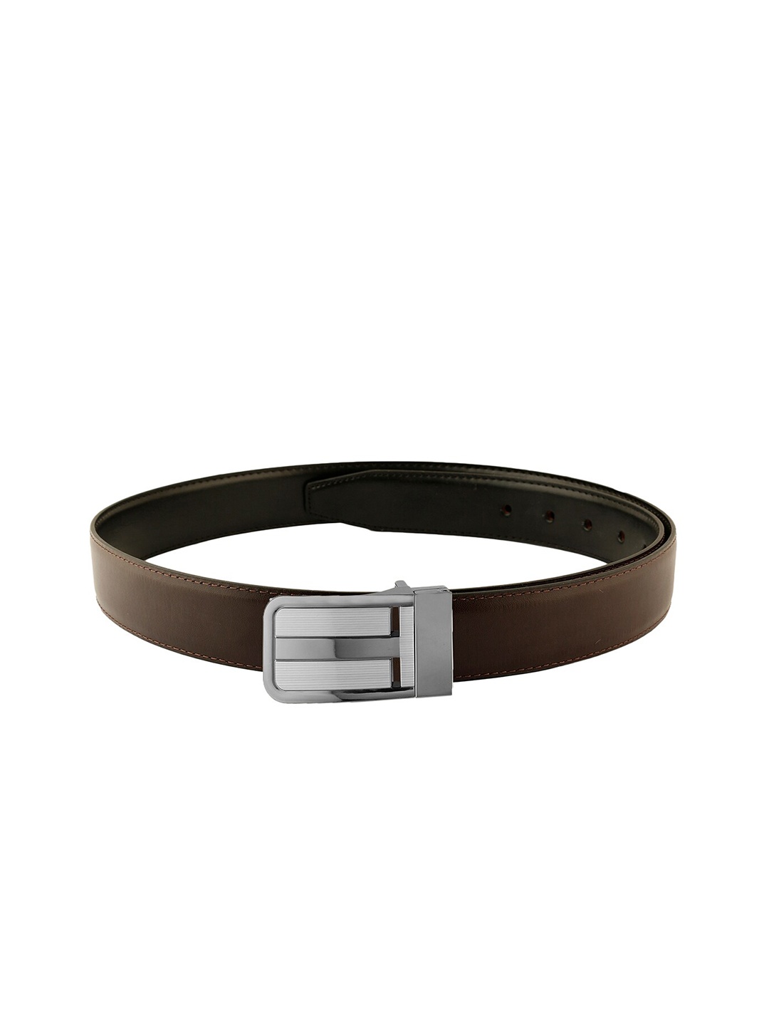 

ZEVORA Men Leather Reversible Belt, Brown