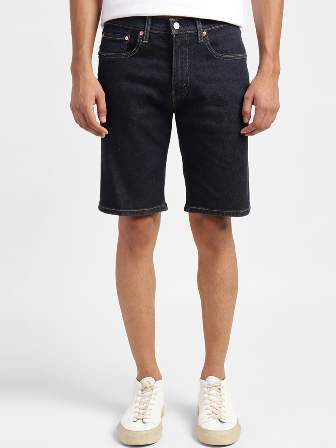 

Levis Men Mid Rise Cotton Denim Shorts, Black