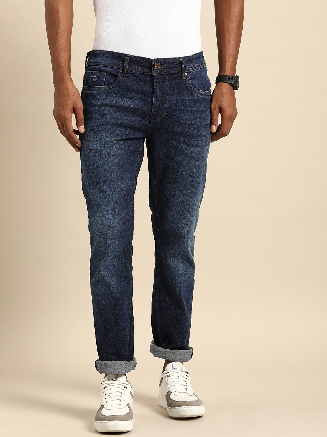 

Being Human Men Slim Fit Light Fade Stretchable Mid-Rise Jeans, Blue