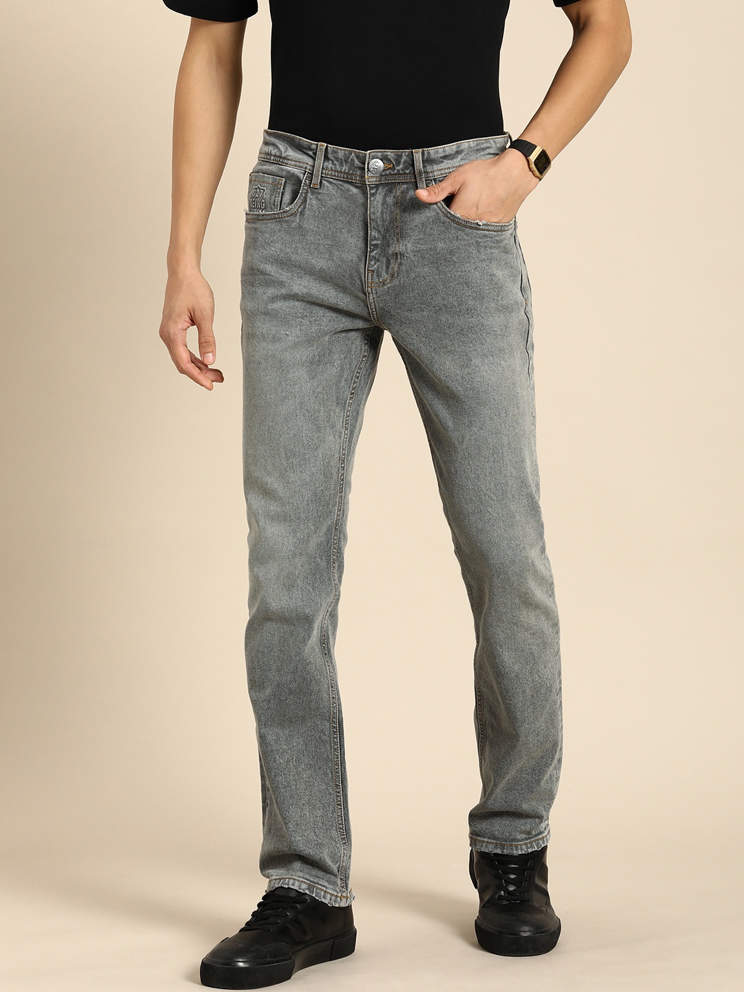 

Being Human Men Slim Fit Stretchable Jeans, Grey