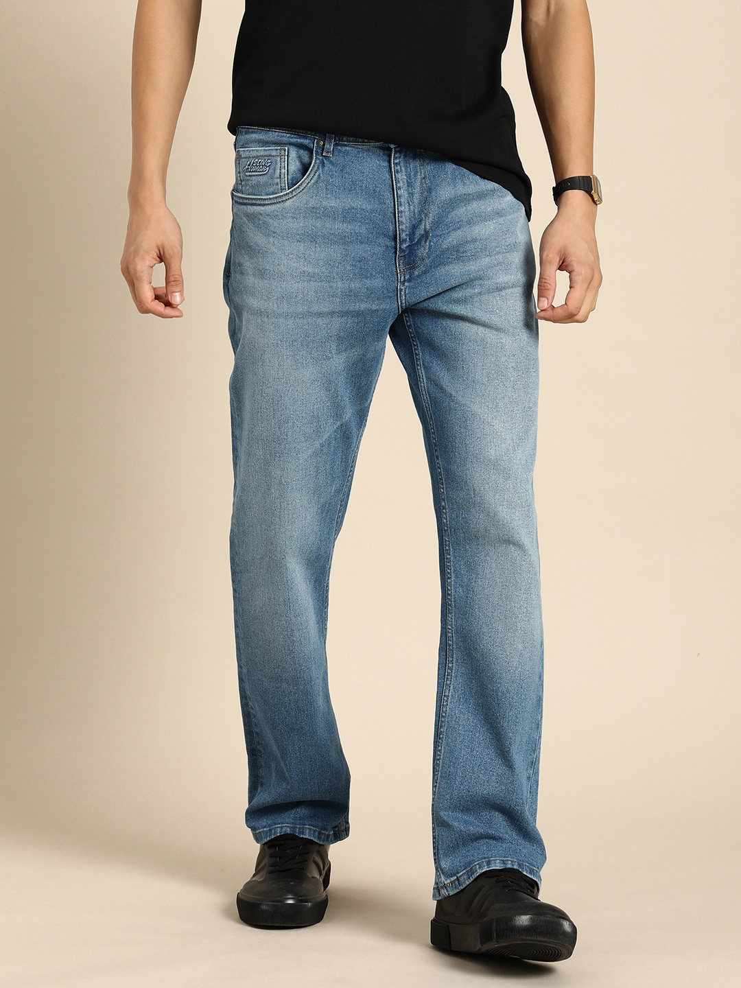 

Being Human Men Bootcut Light Fade Stretchable Jeans, Blue