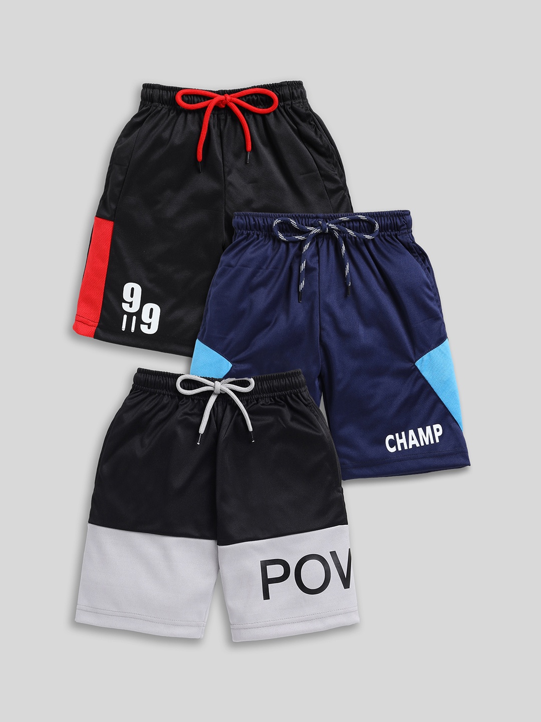 Toonyport Girls Pack Of 3 Cotton Shorts, Black