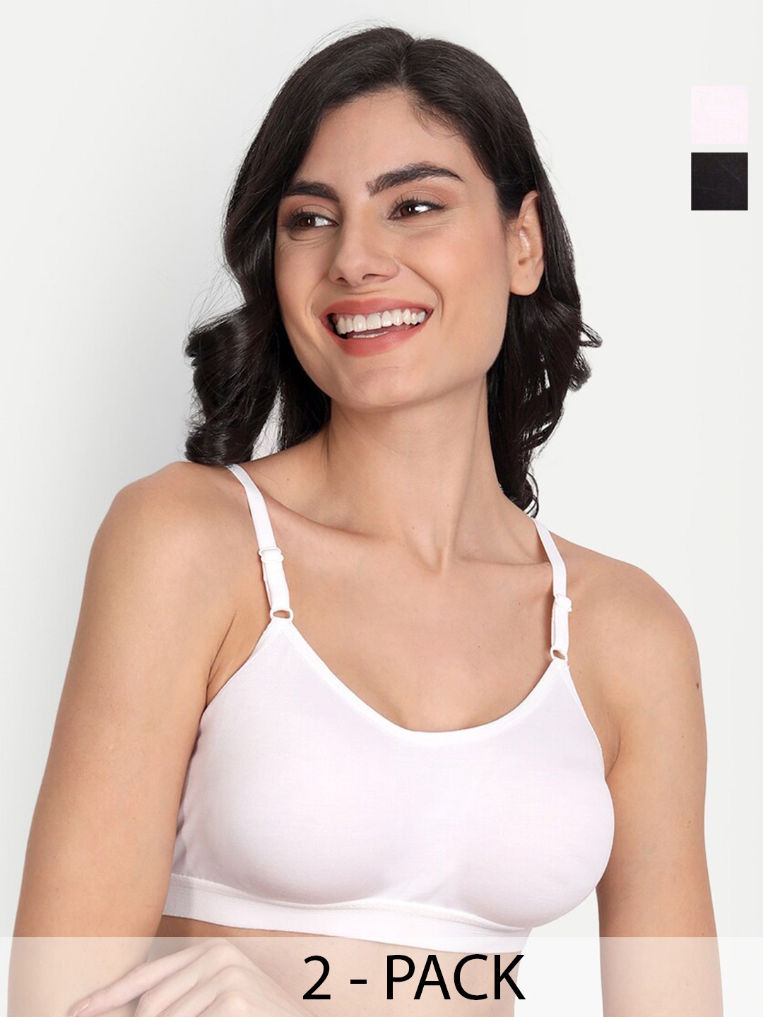 

T.T. Pack Of 2 Full Coverage Sports Bra With All Day Comfort, Black