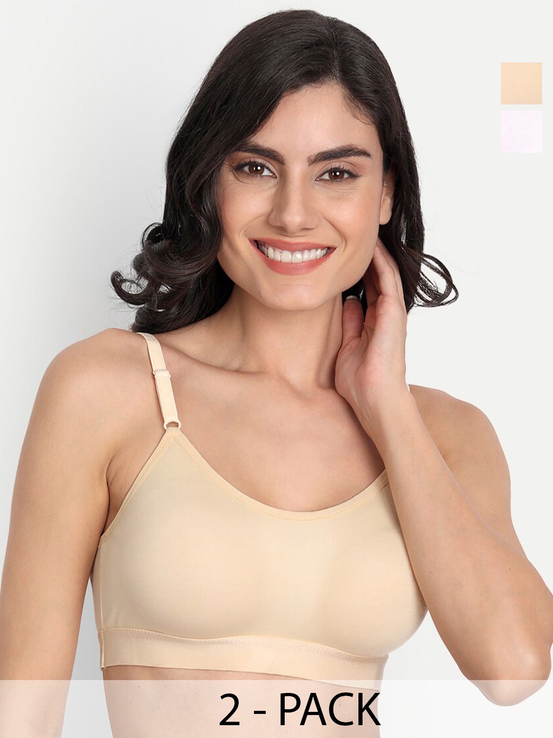 

T.T. Pack Of 2 Full Coverage Sports Bra With All Day Comfort, Beige